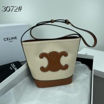 셀린느 CUIR TRIOMPHE 스몰 패브릭 소가죽 버킷백 (해외배송)