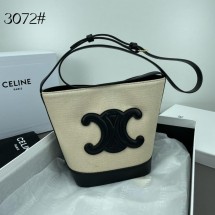 셀린느 CUIR TRIOMPHE 스몰 패브릭 소가죽 버킷백 (해외배송)