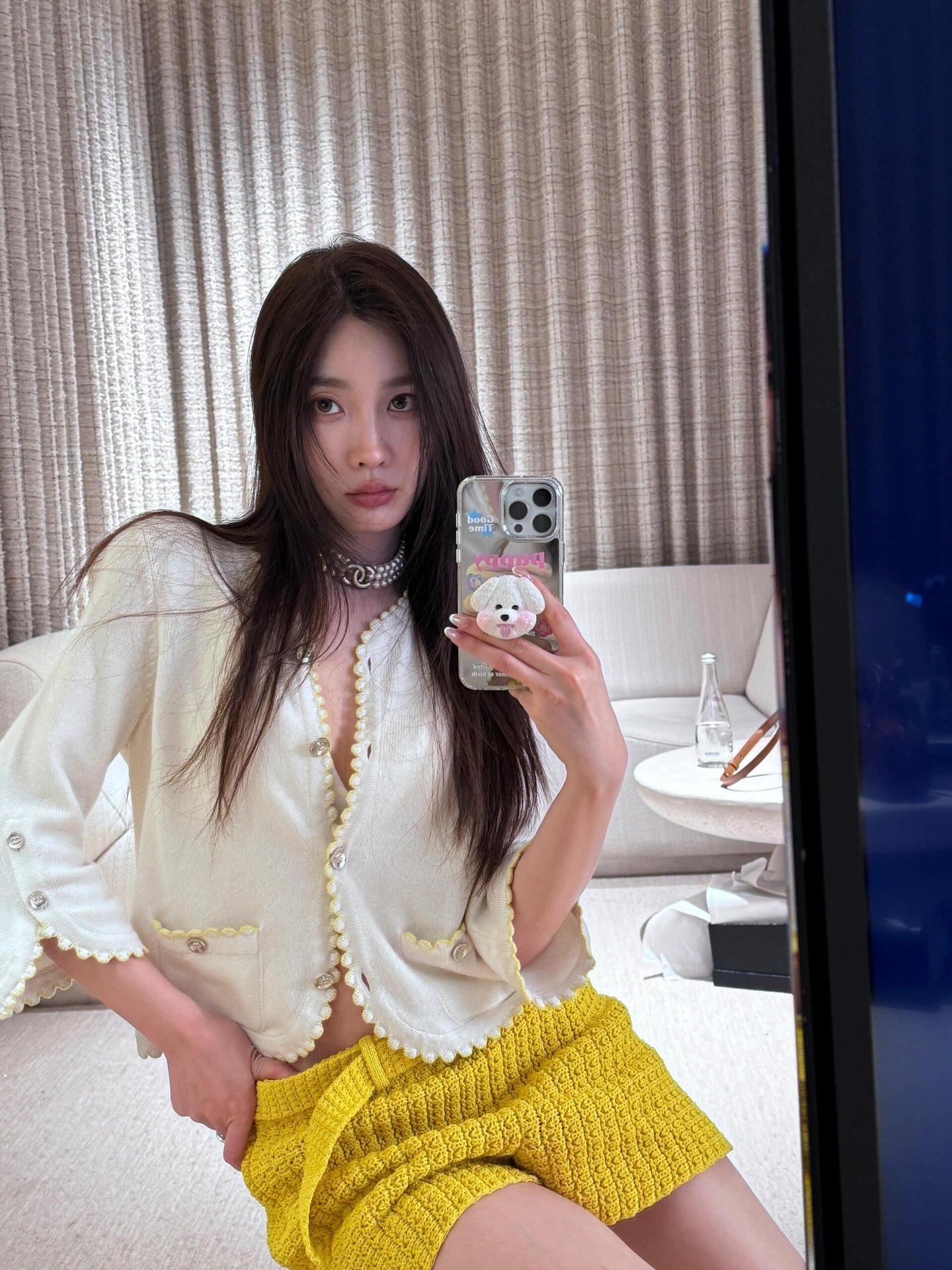 샤넬 웨이브 레이스 쇼트 니트 가디건 (해외배송)