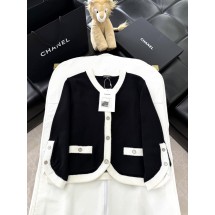 샤넬 25C 슬리브 컨트라스팅 퓨어 울 카디건(정품급 해외배송)
