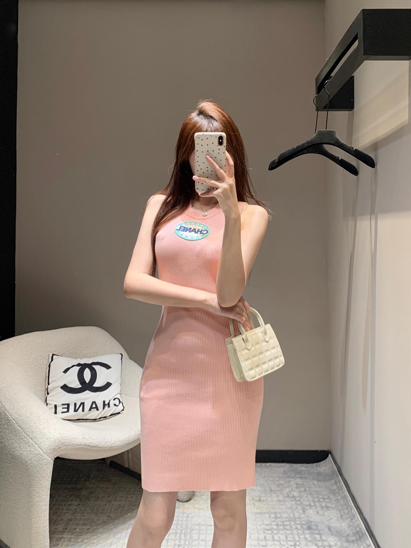 샤넬 레터 마이크로 로고 조끼 니트 스커트 (해외배송)