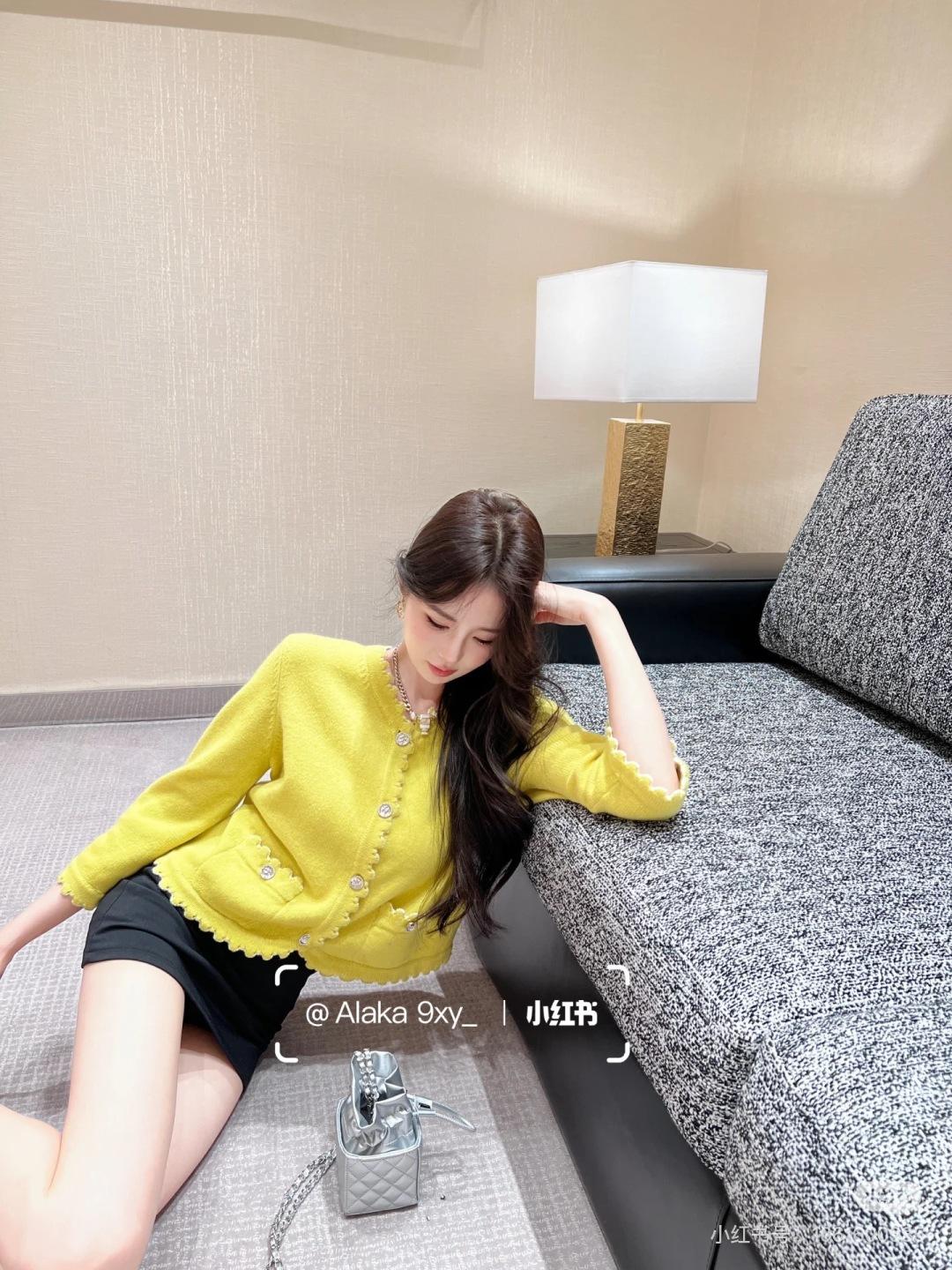 샤넬 웨이브 레이스 커스텀 다이 캐시미어 울 카디건 2컬러 (정품급 해외배송)