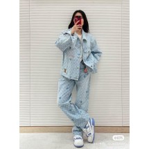 루이비통 클래식 캔디 컬러 자수 로고 팬츠 (해외배송)