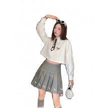 톰브라운 강아지 자수 패턴 슬릿 스커트 2컬러 (해외배송)