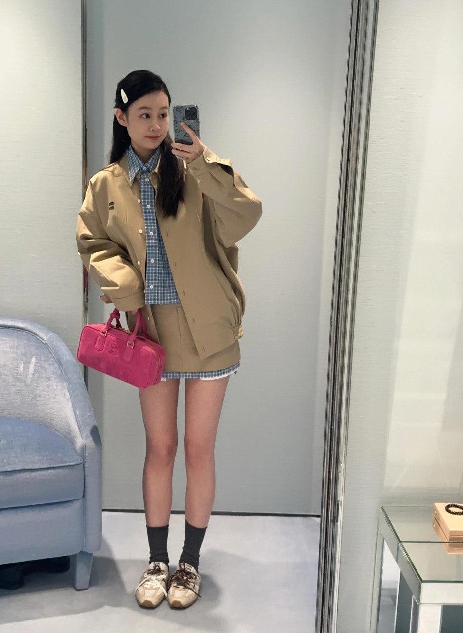미우미우 25Ss 신상품 봄여름 커피색 셔츠재킷 (해외배송)
