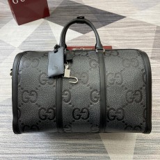구찌 블랙 레더 더플백 (해외배송)