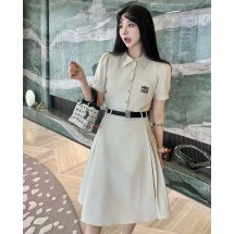 디올 MISS DR 크롭 셔츠 & 벨트 스티치 플리츠 스커트 set (국내배송)