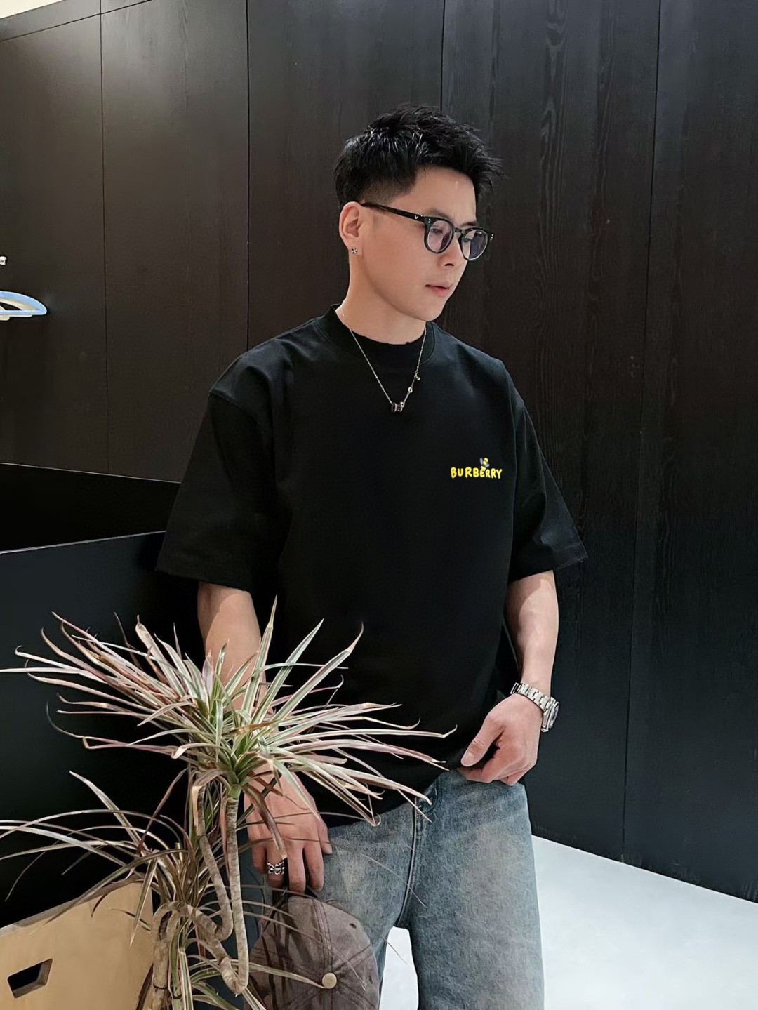 버버리 플로킹 폼 비 프린트 반팔 (해외배송)