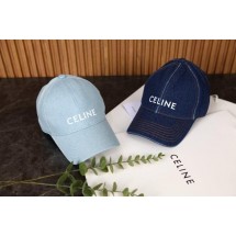 셀린느 로고자수 베이스볼 캡 - 데님 (국내배송)