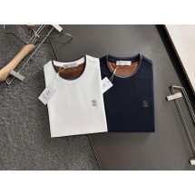 브루넬로쿠치넬리 신상 자수로고 스티치포인트 반팔 (국내배송)