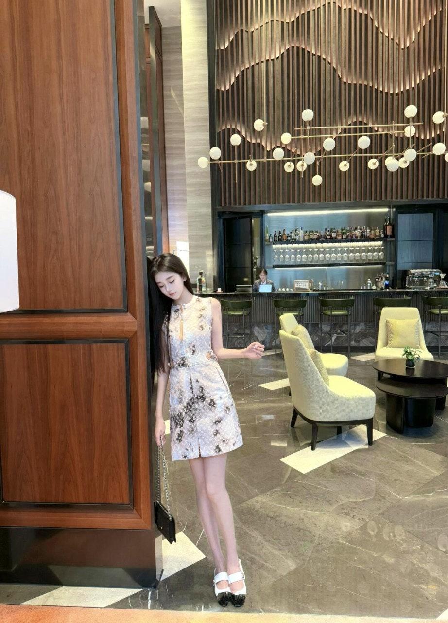 루이비통 프린트 그라데이션 데님 베스트 드레스 (해외배송)
