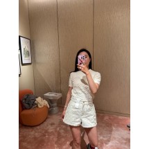 루이비통 클래식 자카드 코튼 모노그램 패턴 데님 반바지 (해외배송)
