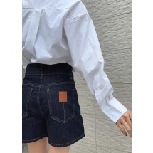 로에베 뒷주머니 가죽패치 진청반바지 (국내배송)